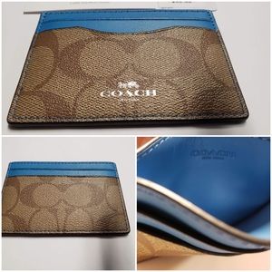 New Coach Signature PVC Card Case